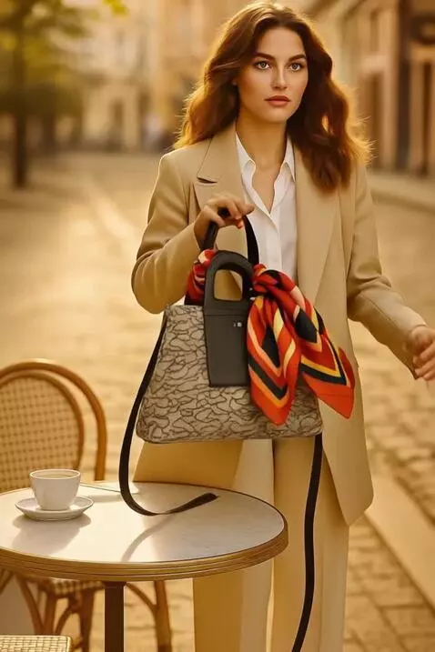 AI Video from prompt: A cinematic shot of a stylish young woman with w