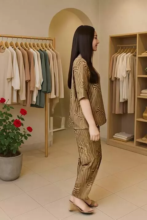 AI Video from prompt: perempuan  tersebut berputar 180 derajat kekanan