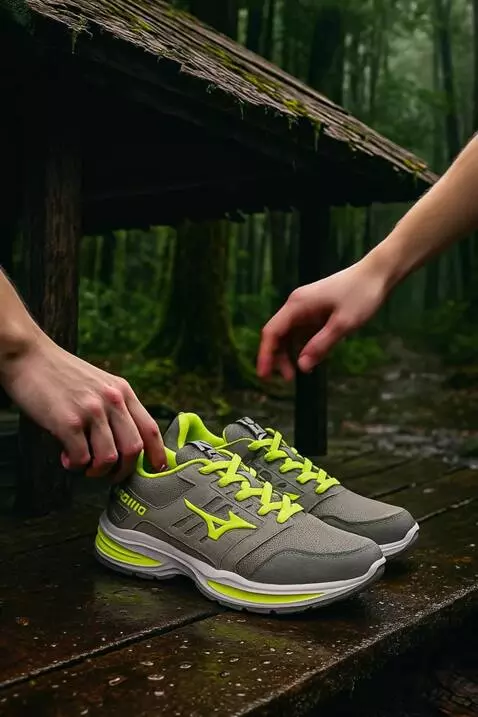 AI Video from prompt: Kedua tangan sedang memegang kedua sepatu (janga