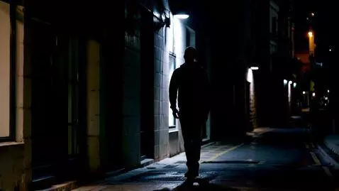 AI Video from prompt: man walking in the night