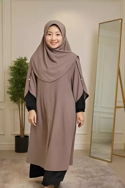 AI Video from prompt: wanita Ini baerjalan mundur dan tersenyum manis 
