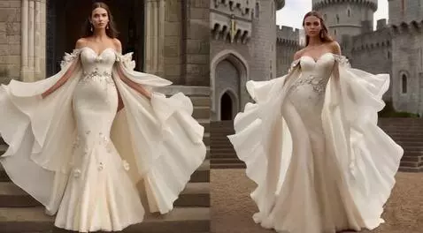 AI Video from prompt: Un model de modă,defilează pe treptele unui cast
