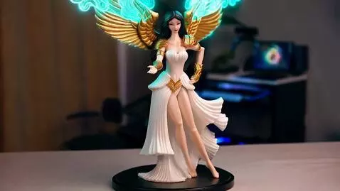 AI Video from prompt: A highly detailed fantasy figurine of an elegant