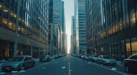 AI Video from prompt: "A city in the USA in the morning, people wake u