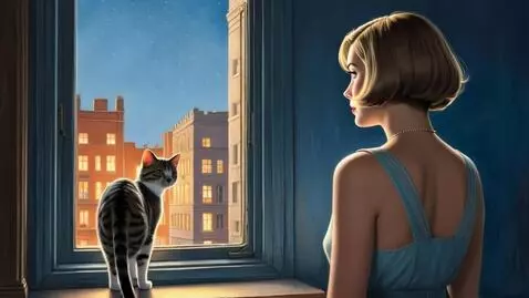 AI Video from prompt: The cat looks at the woman, and she gently cares