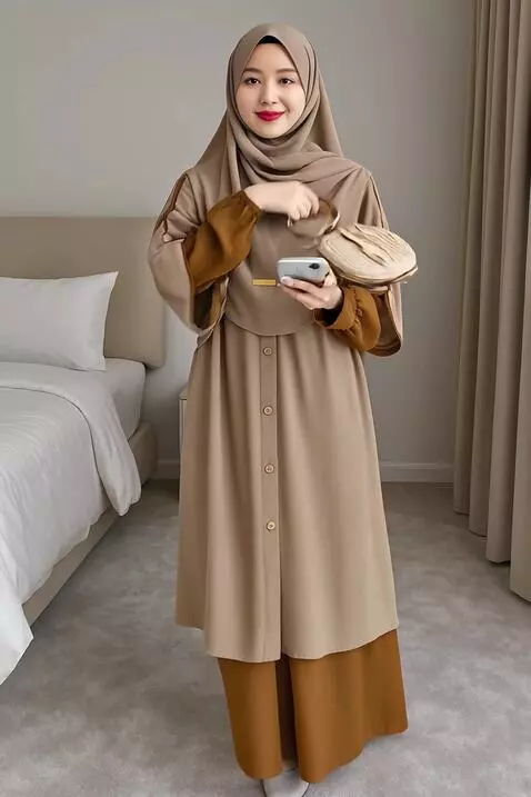 AI Video from prompt: tangan model diam dan setabil memegang hp lalu t