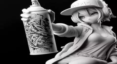 AI Video from prompt: Sprays graffiti reads MONO
