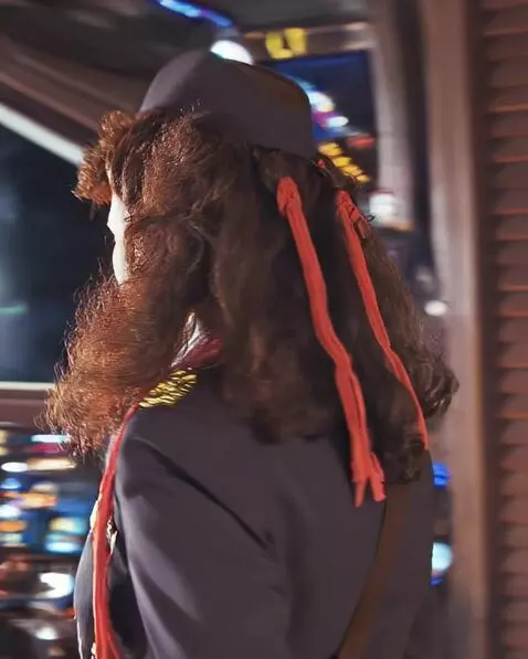 AI Video from prompt: Woman is inside a space ship a Russian space shi