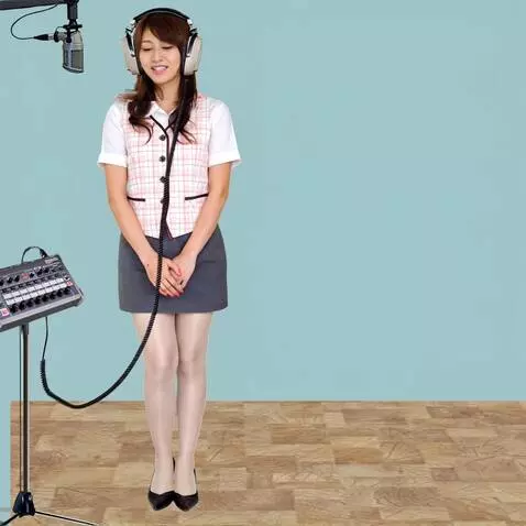 AI Video from prompt: A young woman in a recording studio. Light nylon