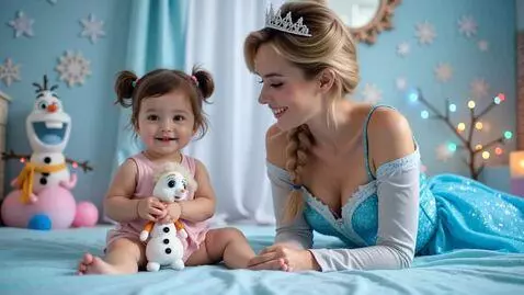 AI Video from prompt: A cheerful baby girl with fair skin, light brown