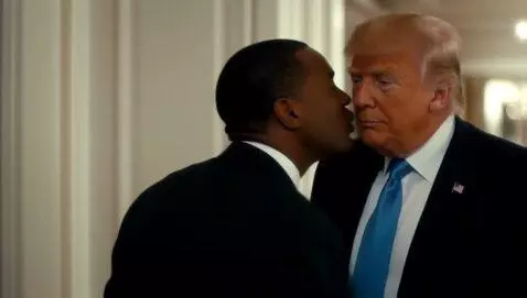AI Video from prompt: Kiss Donald Trump and runaway