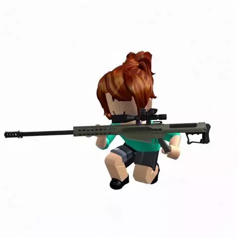 AI Video from prompt: A girl holding Barrett M107 sniper rifle and tak