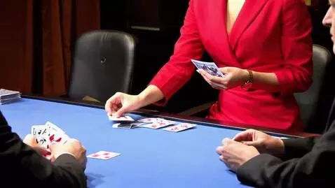 AI Video from prompt: Blackjack table with casino girls