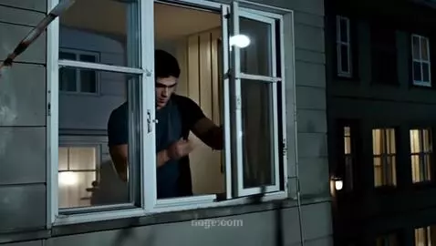 AI Video from prompt: Dark theme in a realistic style. Night, an open 