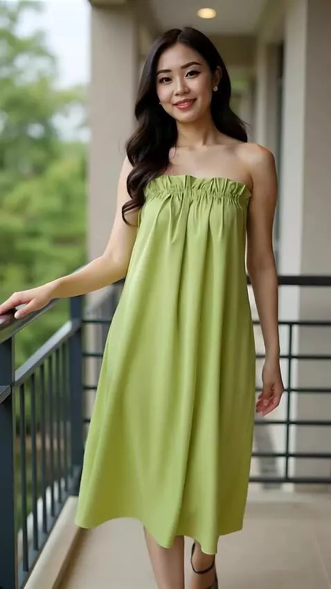 AI Video from prompt: A refined Asian female model elegantly walks for