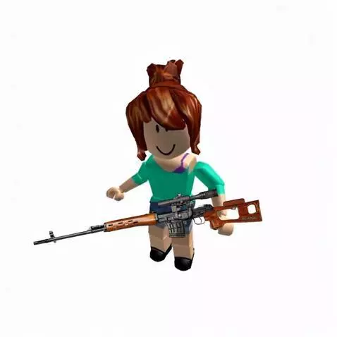AI Video from prompt: A girl grabs SVD Dragunov sniper rifle and stand