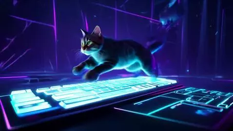 AI Video from prompt: A humanoid dark-striped cat sprinting across a g