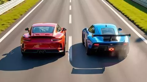 AI Video from prompt: Different car racing