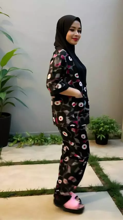 AI Video from prompt: A poised female model walks gracefully toward th