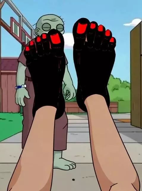 AI Video from prompt: black feet with red nails kicking down and stomp