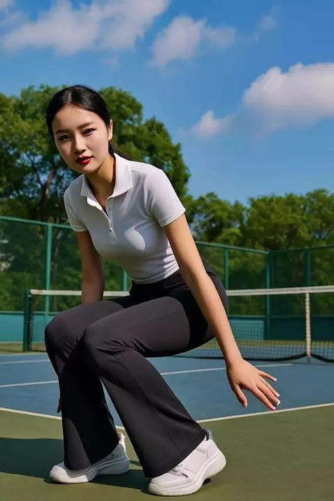 AI Video from prompt: wanita ini seperti mempormosikan celananya seper