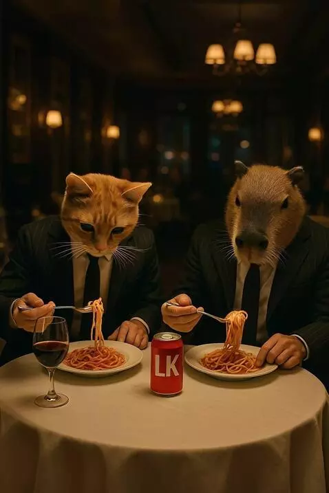 AI Video from prompt: Comen espaguetti,elegante,cinematografico,camara