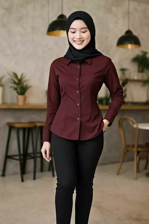 AI Video from prompt: wanita Ini berjalan mundur dan tersenyum manis l