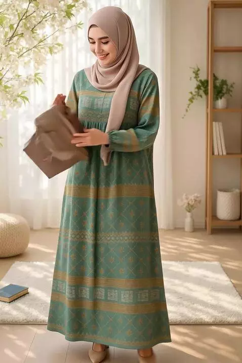AI Video from prompt: a woman like a model is packing the clothes she 