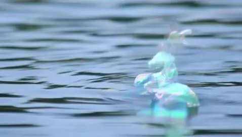 AI Video from prompt: Hyper-realistic lake water with prism reflection