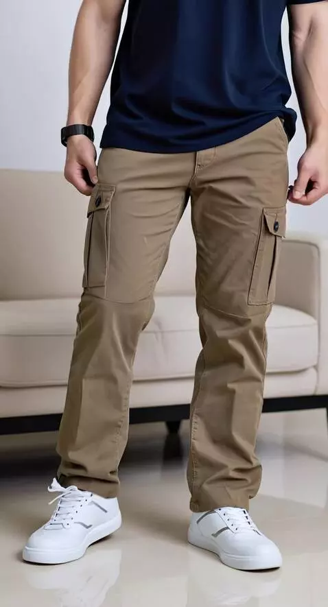 AI Video from prompt: Gerakan santai untuk mereview produk celana ters