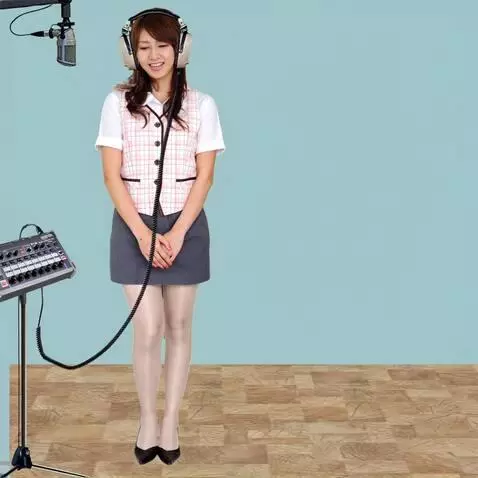 AI Video from prompt: A young woman in a recording studio. Light nylon