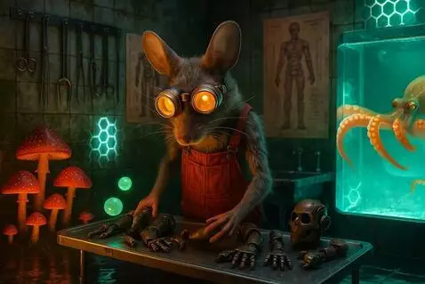 AI Video from prompt: With slow movement, the rat carefully picks up a