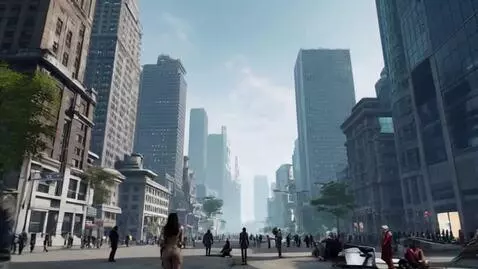 AI Video from prompt: a futuristic society where human women and human