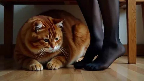 AI Video from prompt: Большой Милый пушистый толстый рыжий кот с больш