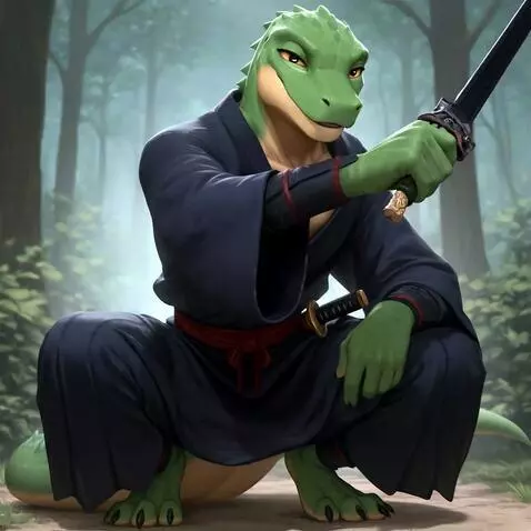 AI Video from prompt: Lizard Warrior is teaching a newbie how to fight
