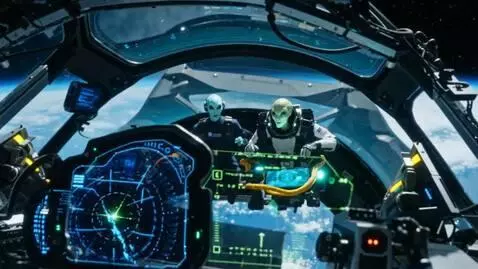AI Video from prompt: Aliens coming down to earth and laughing at tech