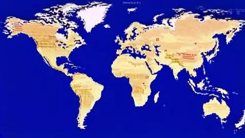 AI Video from prompt: Elegant Armenian map bathed in cool blue tones, 