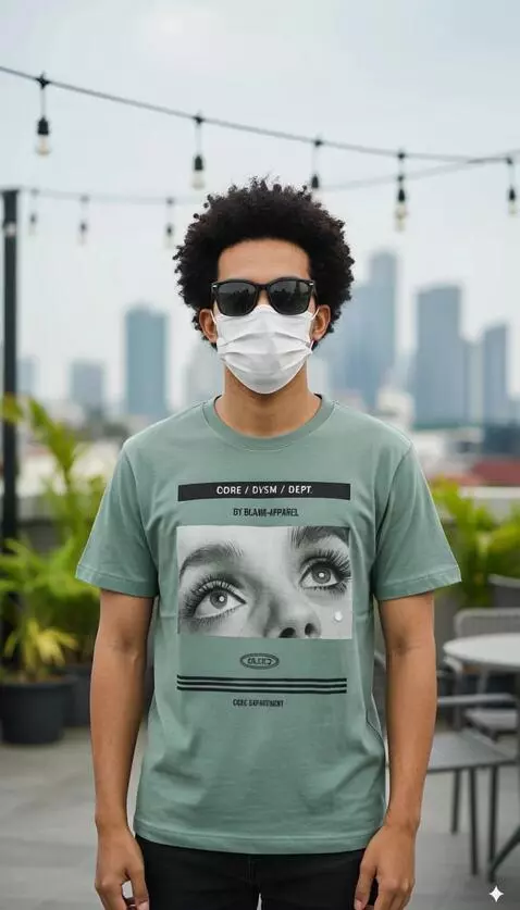 AI Video from prompt: Seorang pria tersebut berpose di depan kamera de