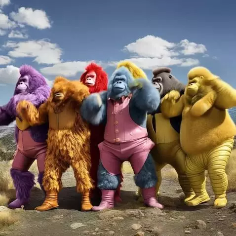 AI Video from prompt: all gorillas are dancing the chicken dance synch