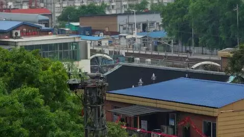 AI Video from prompt: голубь на крыше электрички шатает пантограф и ег