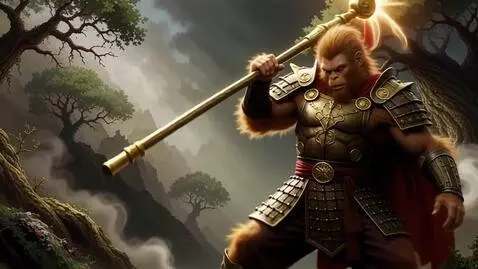 AI Video from prompt: Sun Wu Kong high dpi Midjourney painterly style 