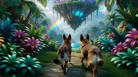 AI Video from prompt: two brother dutch shepherd dogs go on an adventu