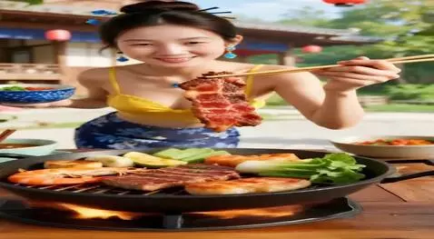 AI Video from prompt: Young girl have a meal with her friends in her h