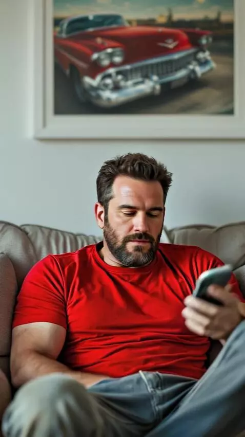 AI Video from prompt: Мужчина бросает телефон и уходит из кадра