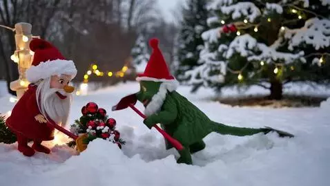 AI Video from prompt: "Un enano de jardín de yeso, con sombrero rojo p