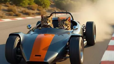 AI Video from prompt: Car racing with cat