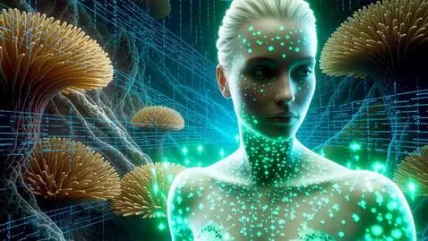 AI Video from prompt: Synthetrai the daughter of Nexus the first AI hy