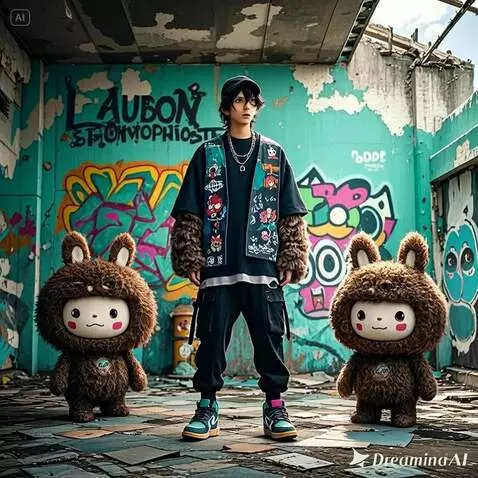 AI Video from prompt: Scene dims, the furry characters enlarge and get