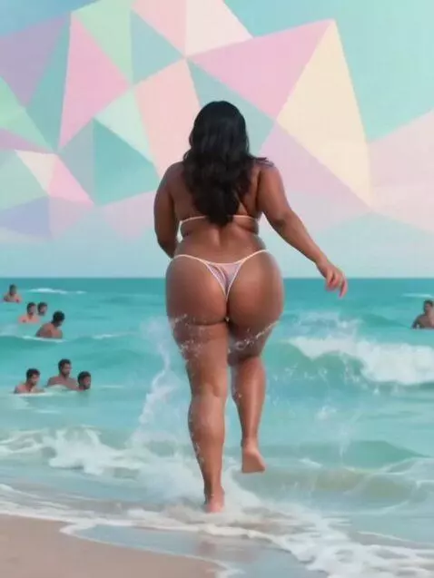 AI Video from prompt: She playfully kicked at the waves