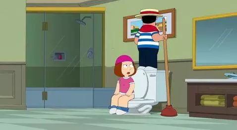 AI Video from prompt: Meg Griffin Eye Closed Teeth Big Push Harder Bel